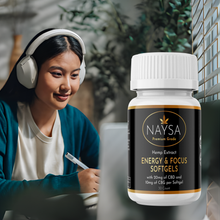 Load image into Gallery viewer, Energy & Focus Softgels with 20mg CBD & 10mg CBG