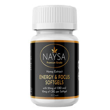 Load image into Gallery viewer, Energy & Focus Softgels with 20mg CBD & 10mg CBG